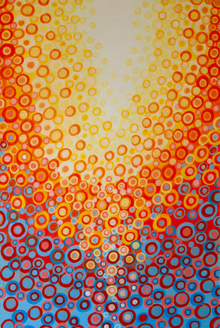 Original art for sale at UGallery.com | Orange and Blue 7 by Natasha Tayles | $800 | acrylic painting | 36' h x 24' w | photo 1