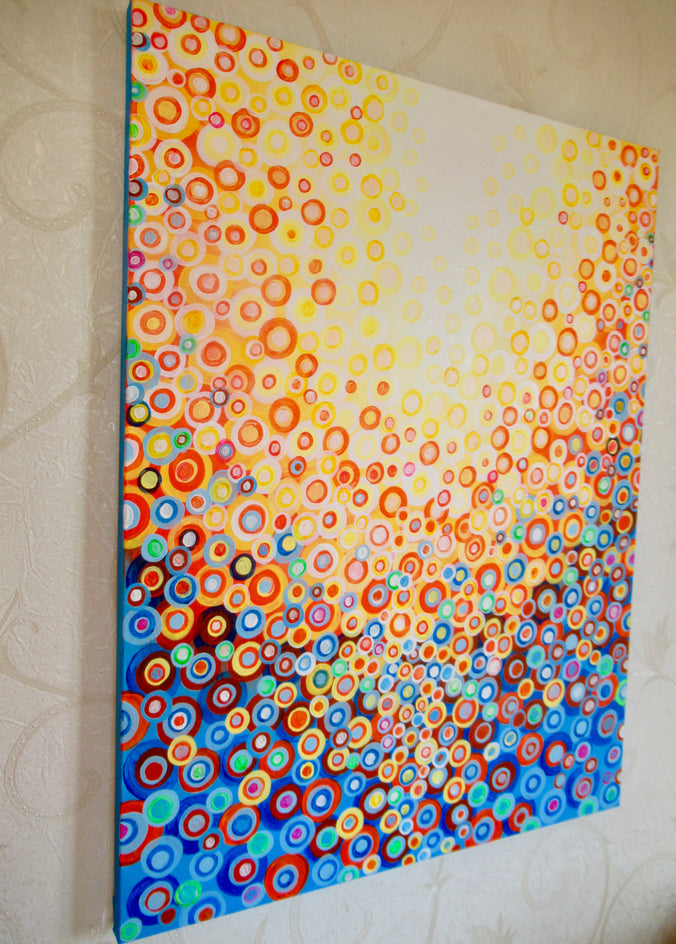 Orange and Blue 8 by Natasha Tayles |  Side View of Artwork 