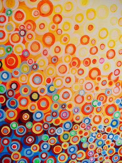 Orange and Blue 8 by Natasha Tayles |   Closeup View of Artwork 