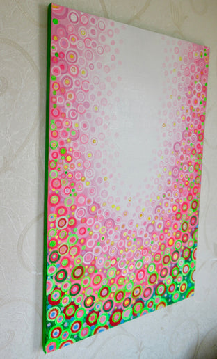Original art for sale at UGallery.com | Pink and Green 2 by Natasha Tayles | $900 | acrylic painting | 36' h x 24' w | photo 2