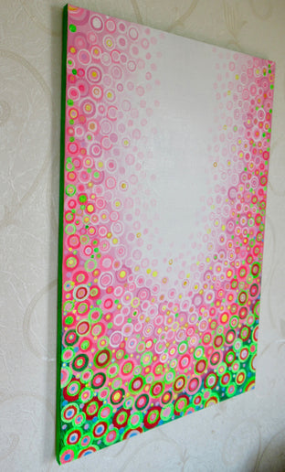 Pink and Green 2 by Natasha Tayles |  Side View of Artwork 