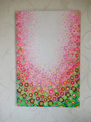 Original art for sale at UGallery.com | Pink and Green 2 by Natasha Tayles | $900 | acrylic painting | 36' h x 24' w | photo 3