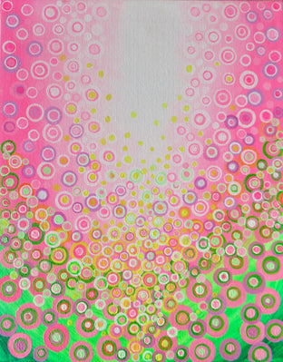 Original art for sale at UGallery.com | Pink and Green 3 by Natasha Tayles | $450 | acrylic painting | 20' h x 16' w | photo 1