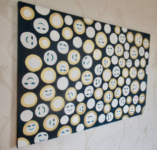 Original art for sale at UGallery.com | Smiling Faces 5 by Natasha Tayles | $800 | acrylic painting | 24' h x 36' w | photo 2