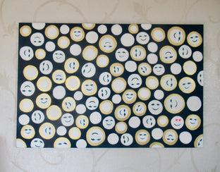 Original art for sale at UGallery.com | Smiling Faces 5 by Natasha Tayles | $800 | acrylic painting | 24' h x 36' w | photo 3