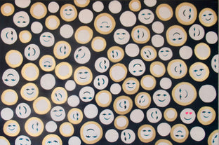 Original art for sale at UGallery.com | Smiling Faces 5 by Natasha Tayles | $800 | acrylic painting | 24' h x 36' w | photo 1