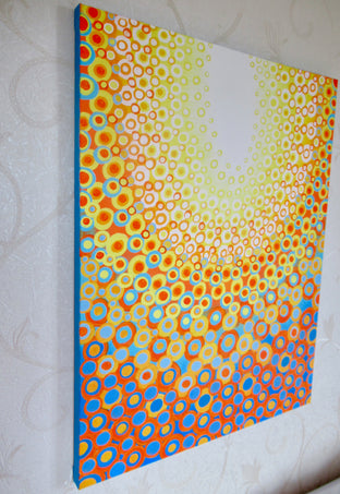 Yellow, Orange and Blue by Natasha Tayles |  Side View of Artwork 
