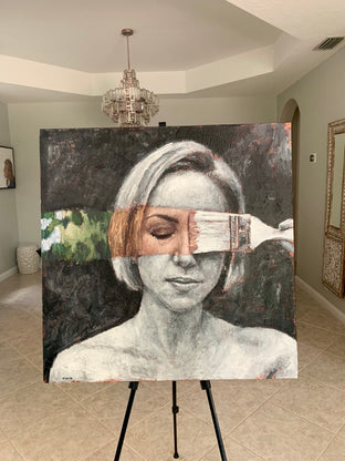 Original art for sale at UGallery.com | Color Me: A Self Portrait by Nava Lundy | $3,000 | acrylic painting | 36' h x 36' w | photo 3