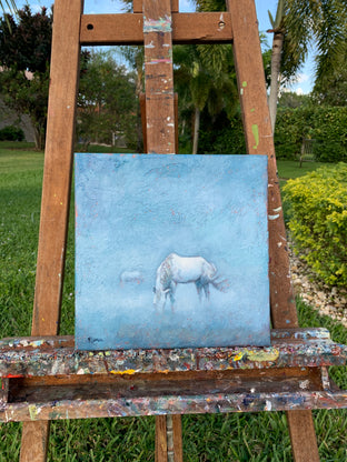Original art for sale at UGallery.com | Dreaming of Wild Horses by Nava Lundy | $450 | acrylic painting | 12' h x 12' w | photo 3
