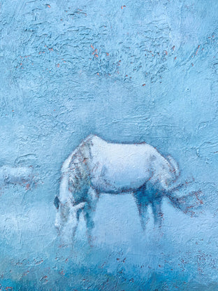 Original art for sale at UGallery.com | Dreaming of Wild Horses by Nava Lundy | $450 | acrylic painting | 12' h x 12' w | photo 4