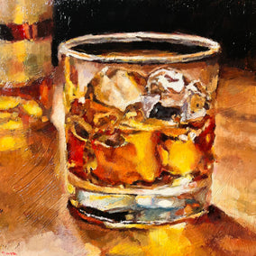 acrylic painting by Nava Lundy titled Glass Half Full