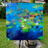 Original art for sale at UGallery.com | Heart Chakra by Nava Lundy | $3,100 | mixed media artwork | 36' h x 36' w | thumbnail 3