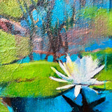 Original art for sale at UGallery.com | Heart Chakra by Nava Lundy | $3,100 | mixed media artwork | 36' h x 36' w | thumbnail 4