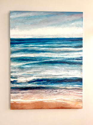 Original art for sale at UGallery.com | Where the Sea Meets the Sky by Nava Lundy | $2,775 | mixed media artwork | 40' h x 30' w | photo 3