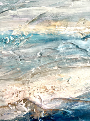 Original art for sale at UGallery.com | Where the Sea Meets the Sky by Nava Lundy | $2,775 | mixed media artwork | 40' h x 30' w | photo 4