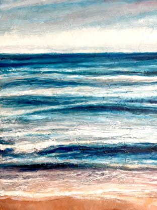 Original art for sale at UGallery.com | Where the Sea Meets the Sky by Nava Lundy | $2,775 | mixed media artwork | 40' h x 30' w | photo 1