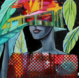 Original art for sale at UGallery.com | New Glasses to See New by Scott Dykema | $5,400 | mixed media artwork | 48' h x 48' w | photo 1