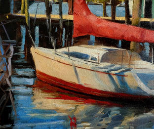Original art for sale at UGallery.com | Newport Yacht by Jonelle Summerfield | $575 | oil painting | 14' h x 18' w | photo 4