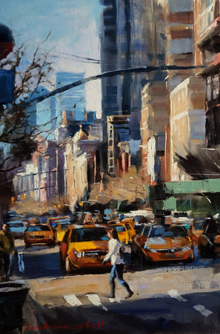 Original art for sale at UGallery.com | New York Crosswalk by Jonelle Summerfield | $750 | oil painting | 18' h x 12' w | photo 1