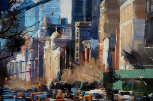 Original art for sale at UGallery.com | New York Crosswalk by Jonelle Summerfield | $750 | oil painting | 18' h x 12' w | photo 3
