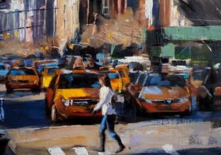 Original art for sale at UGallery.com | New York Crosswalk by Jonelle Summerfield | $750 | oil painting | 18' h x 12' w | photo 4