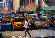 Original art for sale at UGallery.com | New York Crosswalk by Jonelle Summerfield | $750 | oil painting | 18' h x 12' w | thumbnail 4