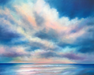 Original art for sale at UGallery.com | Shoreline Morning - Commission by Nancy Hughes Miller | $6,500 | oil painting | 48' h x 60' w | photo 1