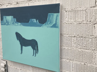 Original art for sale at UGallery.com | Blue Horse by Nick Bontorno | $575 | acrylic painting | 16' h x 20' w | photo 2