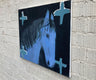 Original art for sale at UGallery.com | Blue Horse with Crosses by Nick Bontorno | $575 | acrylic painting | 16' h x 20' w | thumbnail 2