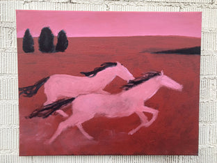 Original art for sale at UGallery.com | Pink Runners by Nick Bontorno | $575 | acrylic painting | 16' h x 20' w | photo 3