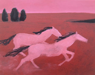Original art for sale at UGallery.com | Pink Runners by Nick Bontorno | $575 | acrylic painting | 16' h x 20' w | photo 1
