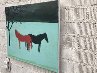 Original art for sale at UGallery.com | Red/Black Horses by Nick Bontorno | $575 | acrylic painting | 16' h x 20' w | photo 2
