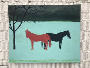 Original art for sale at UGallery.com | Red/Black Horses by Nick Bontorno | $575 | acrylic painting | 16' h x 20' w | photo 3