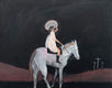 Original art for sale at UGallery.com | Rider and Crosses by Nick Bontorno | $575 | acrylic painting | 16' h x 20' w | thumbnail 1