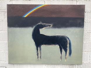 Original art for sale at UGallery.com | Rainbow Horse by Nick Bontorno | $575 | oil painting | 16' h x 20' w | photo 3