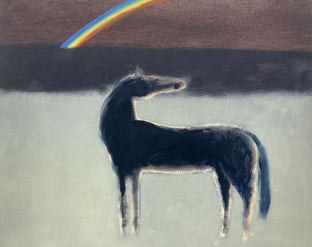 Original art for sale at UGallery.com | Rainbow Horse by Nick Bontorno | $575 | oil painting | 16' h x 20' w | photo 1