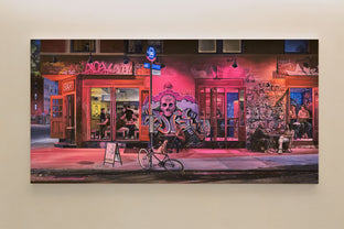 Original art for sale at UGallery.com | East Village Nocturne by Nick Savides | $5,600 | oil painting | 24' h x 48' w | photo 3