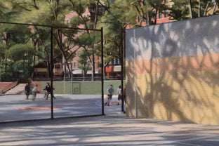 Original art for sale at UGallery.com | Handball Court by Nick Savides | $3,700 | oil painting | 24' h x 36' w | photo 4