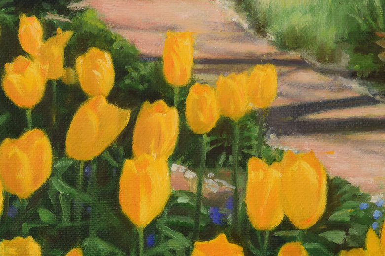 Jefferson Market Garden in Spring by Nick Savides |   Closeup View of Artwork 