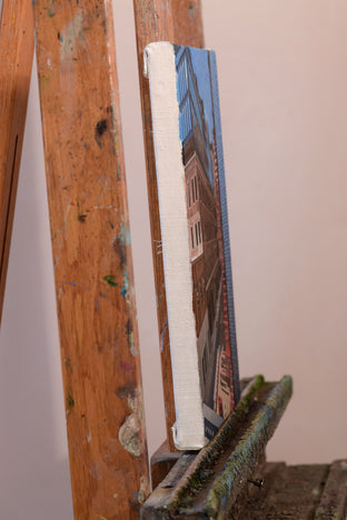 Red Fire Escape by Nick Savides |  Side View of Artwork 