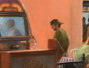Original art for sale at UGallery.com | Tacos vs Burritos by Nick Savides | $2,100 | oil painting | 16' h x 20' w | photo 4