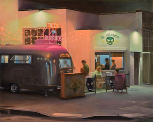 Original art for sale at UGallery.com | Tacos vs Burritos by Nick Savides | $2,100 | oil painting | 16' h x 20' w | photo 1