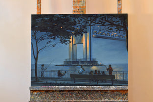 Original art for sale at UGallery.com | Verrazano Bridge at Dusk by Nick Savides | $2,600 | oil painting | 18' h x 24' w | photo 3