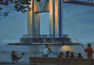 Verrazano Bridge at Dusk by Nick Savides |   Closeup View of Artwork 