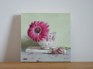 Original art for sale at UGallery.com | Daisy Still Life by Nicole Lamothe | $250 | oil painting | 6' h x 6' w | photo 3
