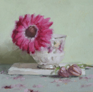 Original art for sale at UGallery.com | Daisy Still Life by Nicole Lamothe | $250 | oil painting | 6' h x 6' w | photo 1