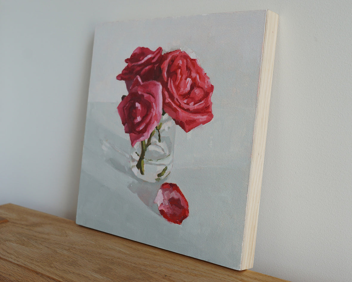 February Roses by Nicole Lamothe |  Side View of Artwork 
