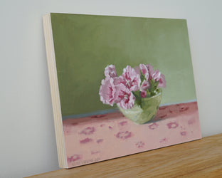 Green and Pink by Nicole Lamothe |  Side View of Artwork 
