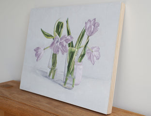 Pale Purple Tulips by Nicole Lamothe |  Side View of Artwork 