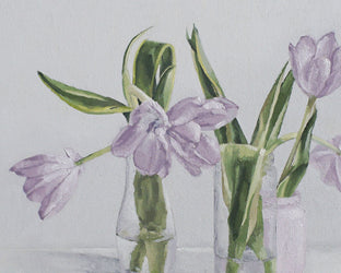 Pale Purple Tulips by Nicole Lamothe |   Closeup View of Artwork 